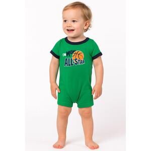 Carter's Baby Green Romper Basketball Short Sleeve Outfit Size 24M